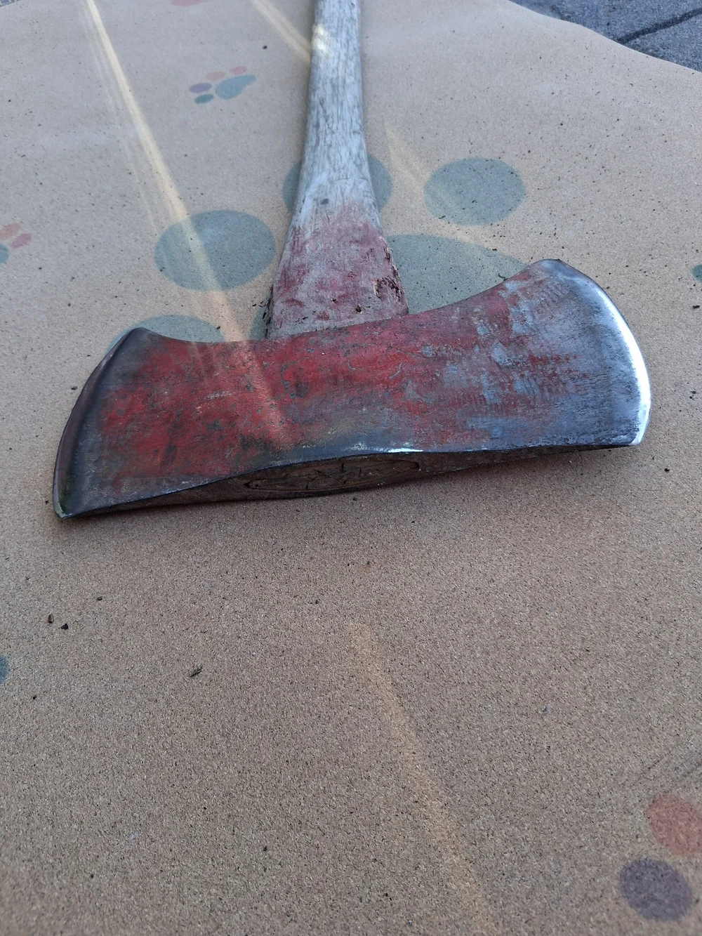 Double Bit Axe Head Only No Name of Maker. Handle is Cut-off.